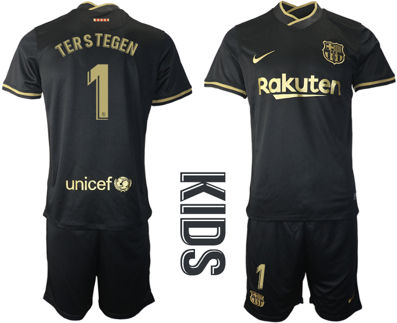 Youth 2020-2021 club Barcelona away #1 black Soccer Jerseys